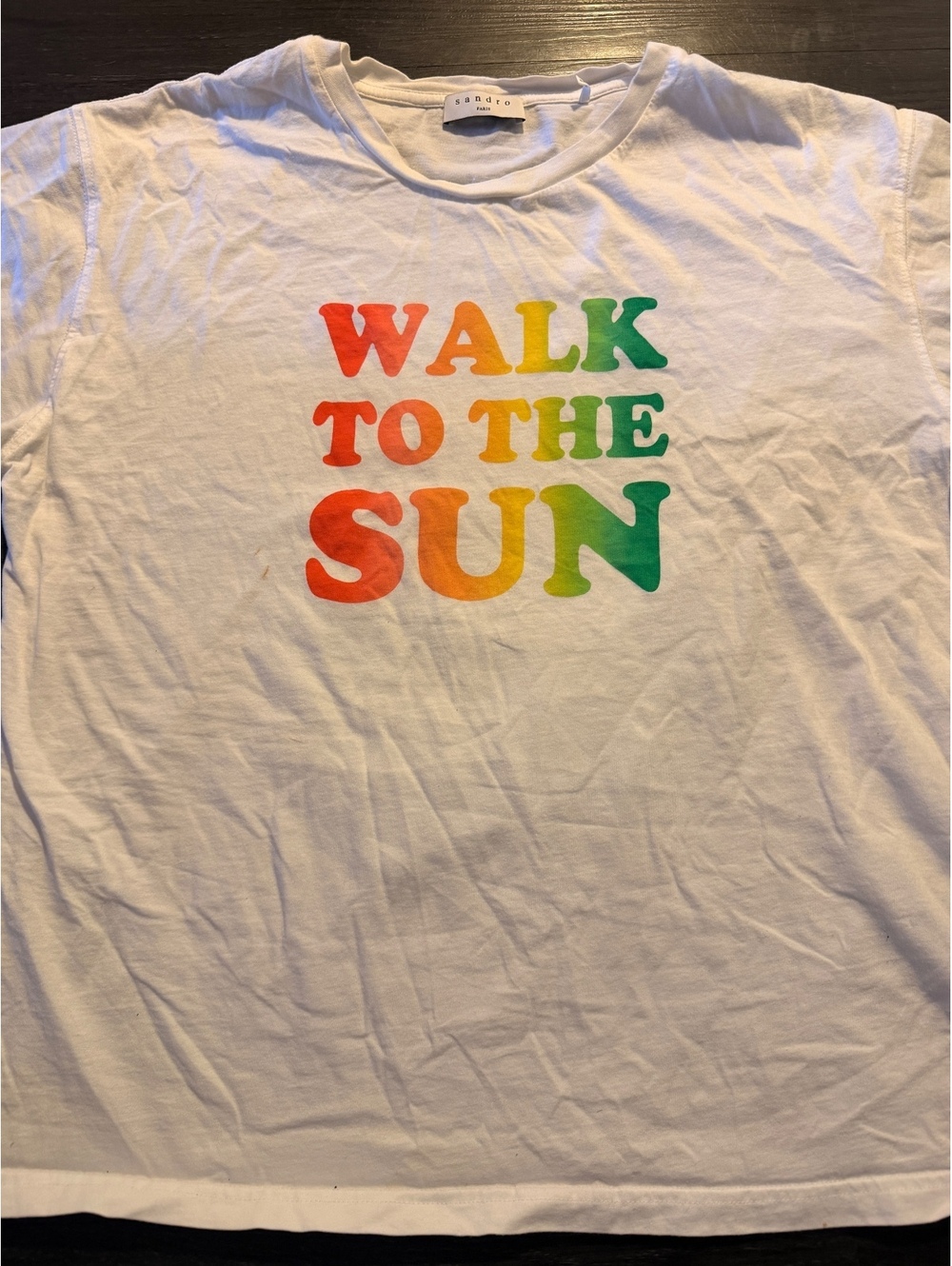 Sandro Paris Walk To The Sun Rainbow Graphic Tee M